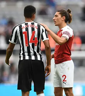 Newcastle United V Arsenal 2018-19 Prints: Sportsmanship Prevails: Heartfelt Chat Between Bellerin and Hayden Amidst Newcastle-Arsenal Rivalry