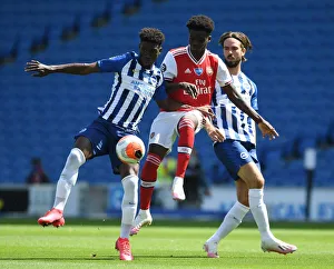 Brighton And Hove Albion V Arsenal 2019-20 Prints: Empty Stadium Showdown: Bukayo Saka vs