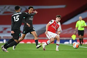 Arsenal V Liverpool 2019-20 Prints: Empty Stadium Showdown: Kieran Tierney vs