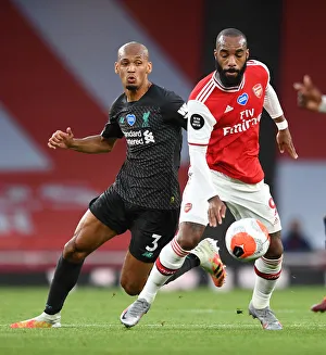 Arsenal V Liverpool 2019-20 Prints: Empty Stadium Showdown: Lacazette vs
