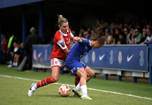 Chelsea Women V Arsenal Women 2022-23 Prints: Steph Catley Tackles Eve Perisset: Chelsea vs