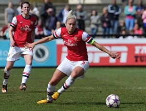 Females Collection: Steph Houghton in Action: Arsenal Ladies Battle in UEFA Women's Champions League Semi-Final (2013)