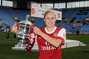 Steph Houghton (Arsenal) with the FA Cup Trophy. Arsenal Ladies 2: 0 Bristol Academy