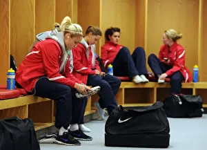 Arsenal Ladies V Chelsea LFC Prints: Steph Houghton: Arsenal Ladies Focus in the Changing Room Before Clash Against Chelsea