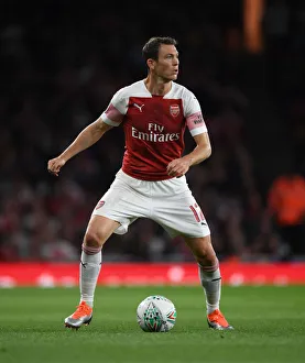 Stephan Lichtsteiner in Action: Arsenal vs. Brentford, Carabao Cup 2018-19