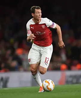 Arsenal V FC Vorskla Poltava 2018_19 Prints: Stephan Lichtsteiner in Action: Arsenal vs Vorskla Poltava, UEFA Europa League 2018-19