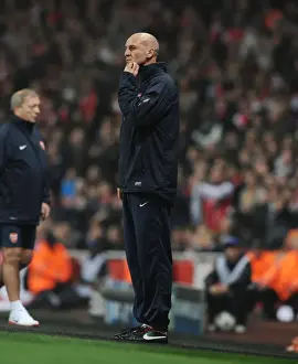 Arsenal V Schalke 04 2012-13 Prints: Steve Bould: Arsenal Assistant Manager during Arsenal v Schalke 04