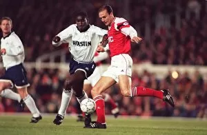 Bould Steve Collection: Steve Bould (Arsenal) and Sol Campbell (Tottenham)