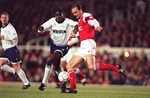 Bould Steve Collection: Steve Bould (Arsenal) and Sol Campbell (Tottenham)