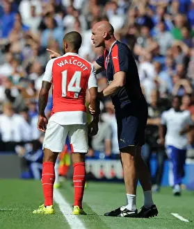 Steve Bould Coaches Theo Walcott: Arsenal's Assistant Manager Gives Instructions During Chelsea vs. Arsenal (2015-16 Premier League)