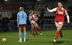 Arsenal Women V Manchester City Women - Conti Cup 2022-23 Prints: Stina Blackstenius Scores the Game-Winning Goal: Arsenal Women Triumph Over Manchester City in FA Cup Semi-Final