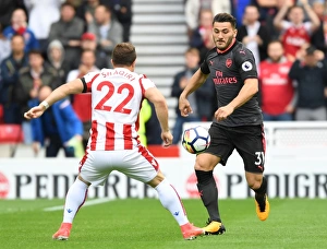 Stoke City V Arsenal 2017-18 Prints: Stoke City vs Arsenal: A Battle Between Shaqiri and Kolasinac