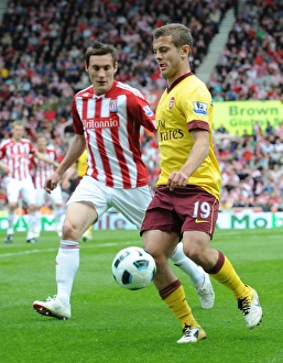 Stoke City V Arsenal 2010-11 Prints: Stoke City's Surprise Victory: Jack Wilshere vs. Dean Whitehead (3-1)
