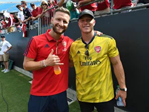 Surprise Encounter: Christian McCaffrey Meets Arsenal's Shkodran Mustafi at 2019 International Champions Cup in Charlotte