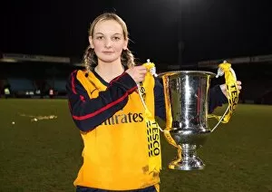 Suzanne Grant (Arsenal) with the League Cup Trophy