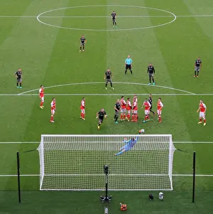 Arsenal V Southampton 2016-17 Prints: Tadic's Stunner: Southampton Shocks Arsenal with Free Kick Goal