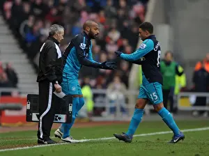 Sunderland V Arsenal 2011-12 Prints: Theirry Henry comes on as a sub for Alex Oxlade-Chamberlain (Arsenal)
