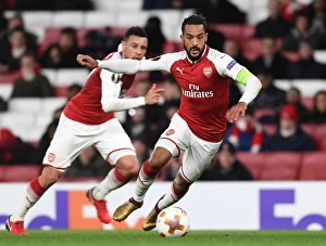 Arsenal V BATE Borisov 2017-18 Prints: Theo Walcott in Action: Arsenal vs BATE Borisov, UEFA Europa League (2017-18)