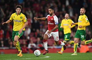 Arsenal V Norwich - Carabo Cup 4th Round 2017-18 Prints: Theo Walcott in Action: Arsenal vs Norwich City, Carabao Cup 4th Round, 2017-18