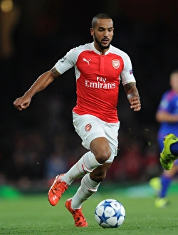 Arsenal V Olympiacos 2015/16 Prints: Theo Walcott in Action: Arsenal vs Olympiacos, UEFA Champions League, 2015