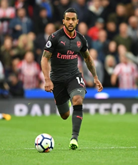 Stoke City V Arsenal 2017-18 Prints: Theo Walcott in Action: Stoke City vs. Arsenal, Premier League 2017-18