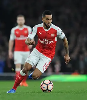 Arsenal V Lincoln City 2016-17 Prints: Theo Walcott in Action: Thrilling Arsenal Quarter-Final Clash against Lincoln City