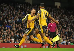 Theo Walcott and Alexis Sanchez Celebrate Goal: Manchester City vs Arsenal, 2016-17 Premier League