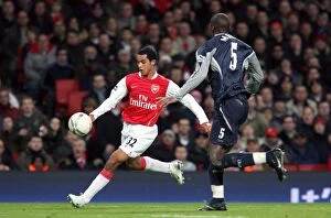 Images Dated 28th January 2007: Theo Walcott (Arsenal) Abdoulaye Meite (Bolton)