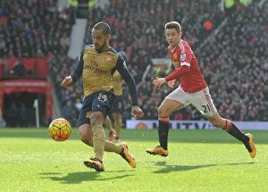 Images Dated 28th February 2016: Theo Walcott (Arsenal) Ander Herrera (Man Utd)