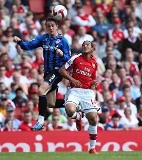 Arsenal v Middlesbrough 2008-09 Collection: Theo Walcott (Arsenal) Andrew Taylor (Middlesbrough)
