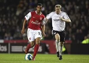 Derby County v Arsenal 2007-8 Collection: Theo Walcott (Arsenal) Andy Todd (Derby)