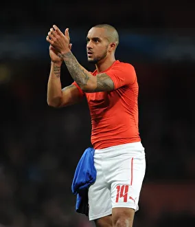 Theo Walcott (Arsenal). Arsenal 1:3 AS Monaco. UEFA Champions League. Emirates Stadium, 25/2/15. Credit : Arsenal Football Club / David Price Arsenal v Monaco 2104/15 Collection: Theo Walcott (Arsenal). Arsenal 1: 3 AS Monaco. UEFA Champions League. Emirates Stadium, 25 / 2 / 15