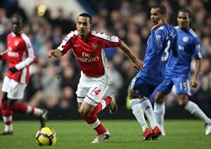 Chelsea v Arsenal 2009-2010 Collection: Theo Walcott (Arsenal) Ashley Cole (Chelsea). Chelsea 2: 0 Arsenal. Barclays Premier League