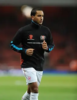 Theo Walcott of Arsenal before the Barclays Premier League match between Arsenal
