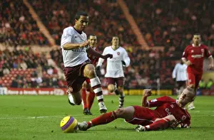 Middlesbrough V Arsenal 2007-8 Prints: Theo Walcott (Arsenal) David Wheater (Middlesbrough)
