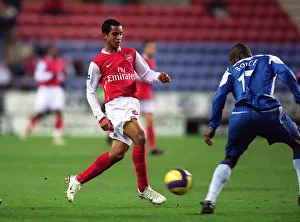 Wigan Athletic v Arsenal 2006-07 Gallery: Theo Walcott (Arsenal) Emmerson Boyce (Wigan)