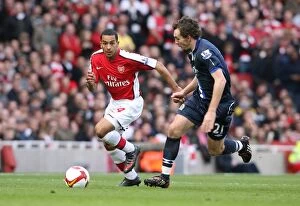 Arsenal v Blackburn Rovers 2008-9 Collection: Theo Walcott (Arsenal) Gael Givet (Blackburn)