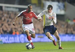 Images Dated 14th April 2010: Theo Walcott (Arsenal) Gareth Bale (Tottenham). Tottenham Hotspur 2: 1 Arsenal