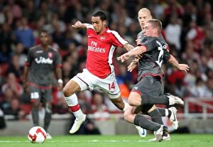 Images Dated 27th August 2008: Theo Walcott (Arsenal) Jeroen Heubach (Twente)