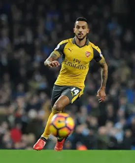 Manchester City V Arsenal 2016-17 Prints: Theo Walcott (Arsenal). Manchester City 2: 1 Arsenal. Premier League. Eithad Stadium