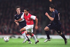Arsenal v Slavia Prague 2007-08 Collection: Theo Walcott (Arsenal) Marek Suchy (Slavia)