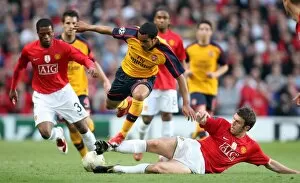 Images Dated 29th April 2009: Theo Walcott (Arsenal) Michael Carrick and Patrice Evra (Man Utd)