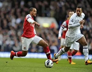 Images Dated 3rd March 2013: Theo Walcott (Arsenal) Mousa Dembele (Tottenham). Tottenham Hotspur 2: 1 Arsenal