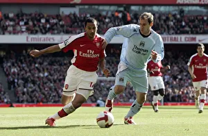 Arsenal V Manchester City 2008-09 Prints: Theo Walcott (Arsenal) Pablo Zabaleta (Man City)