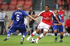 Ajax V Arsenal Prints: Theo Walcott (Arsenal) Rasmus Lindgrena and Gabri (Ajax)