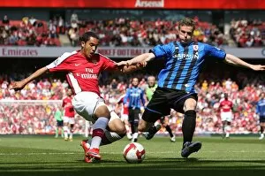 Arsenal v Middlesbrough 2008-09 Collection: Theo Walcott (Arsenal) Robert Huth (Middlesbrough)