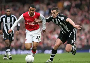 Arsenal V Newcastle United FC Cup 2007-8 Prints: Theo Walcott (Arsenal) Sanchez Jose Enrique (Newcastle United)