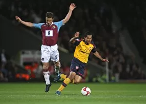 Images Dated 26th October 2008: Theo Walcott (Arsenal) Scott Parker (West Ham)