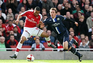 Arsenal V Blackburn Rovers 2008-9 Prints: Theo Walcott (Arsenal) Stephen Warnock (Blackburn)