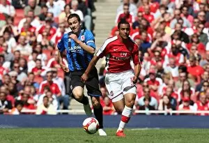 Arsenal v Middlesbrough 2008-09 Collection: Theo Walcott (Arsenal) Stewart Downing (Middlesbrough)